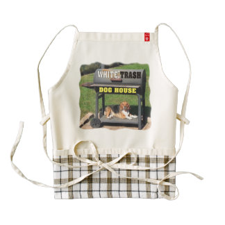 BBQ Grill White Trash Dog House Zazzle HEART Apron