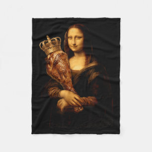 BBQ Grilling Lisa Roasted Meat Leg Crown Funny Fleece Blanket