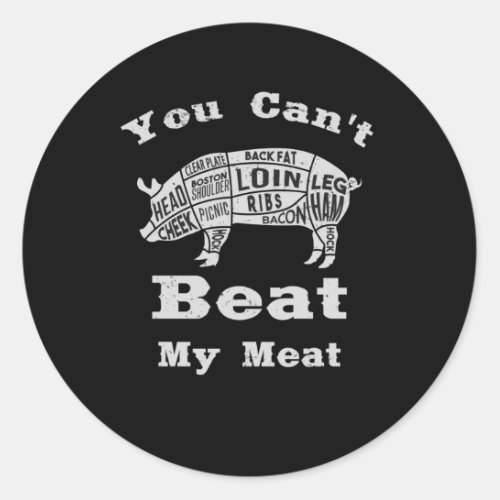 BBQ Grilling Meat Grill Pig Suckling Pig Sow Classic Round Sticker