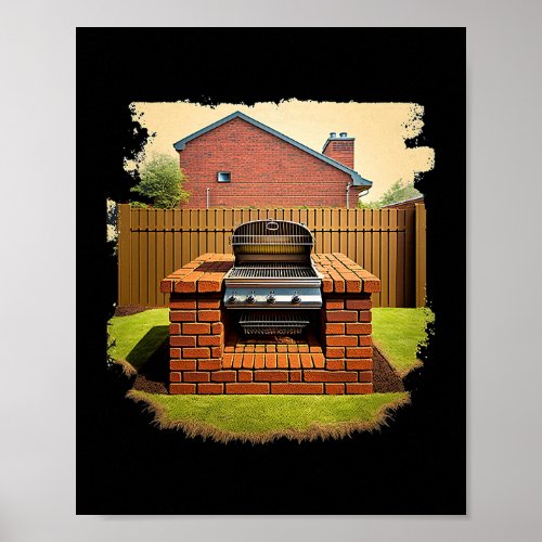 BBQ Grills Brick Barbeque Grill Backyard Outdoor G Poster