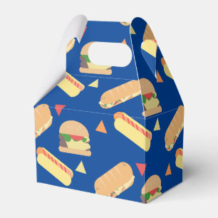 BBQ Hot Dog Burger Food Sandwich Party Blue Favor Boxes
