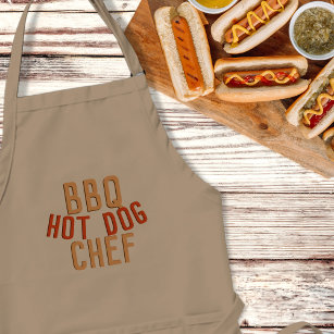BBQ Hot Dog Chef Funny Mens Apron
