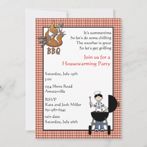 BBQ Housewarming Party Invitation