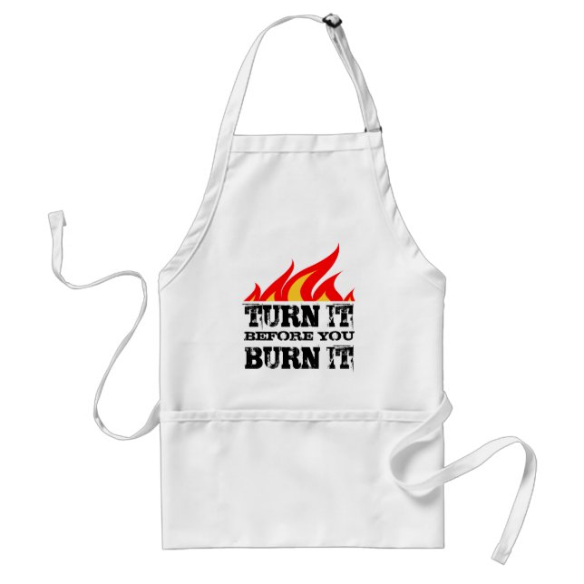 BBQ humor apron | Turn it before you burn it (Front)