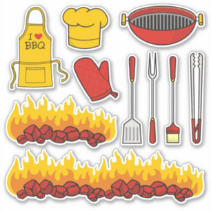 BBQ Icon Set Stickers