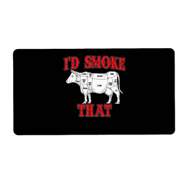 BBQ |Id Smoke That Cow BBQ I Grilling Grillmasters Label (Front)