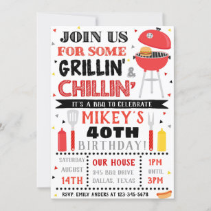 Details about   Personalised BBQ Birthday Invitations 18th 21st 30th 40th 50th 60th Invites 