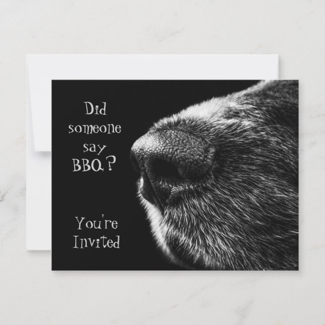 BBQ invitation dog nose black and grey (Front)