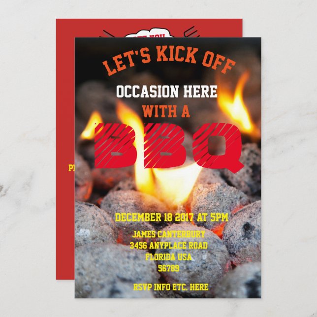 BBQ Invitation for Any Occasion - (Front/Back)