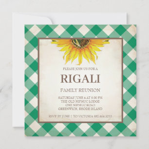 BBQ Invitation Gingham Print