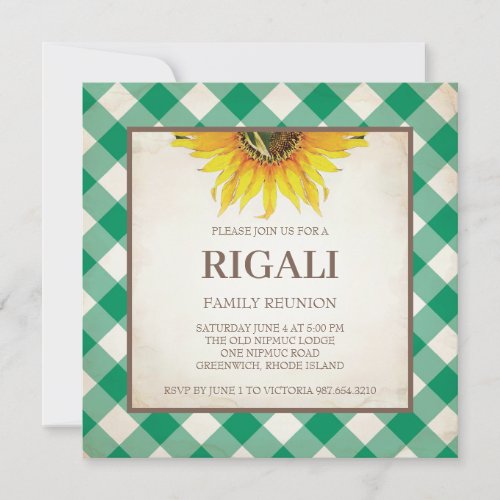 BBQ Invitation Gingham Print