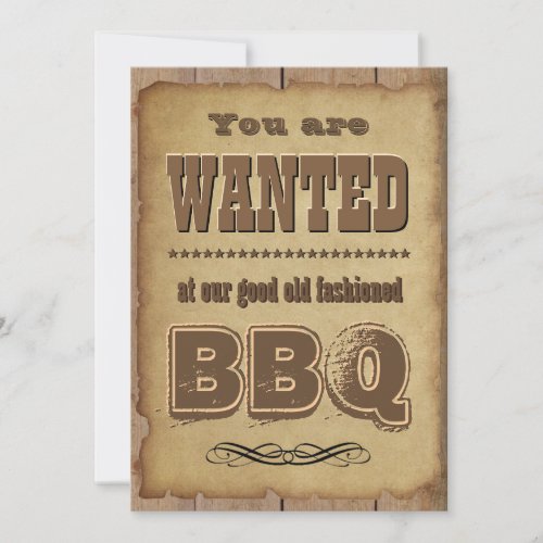 BBQ Invitation Western Style