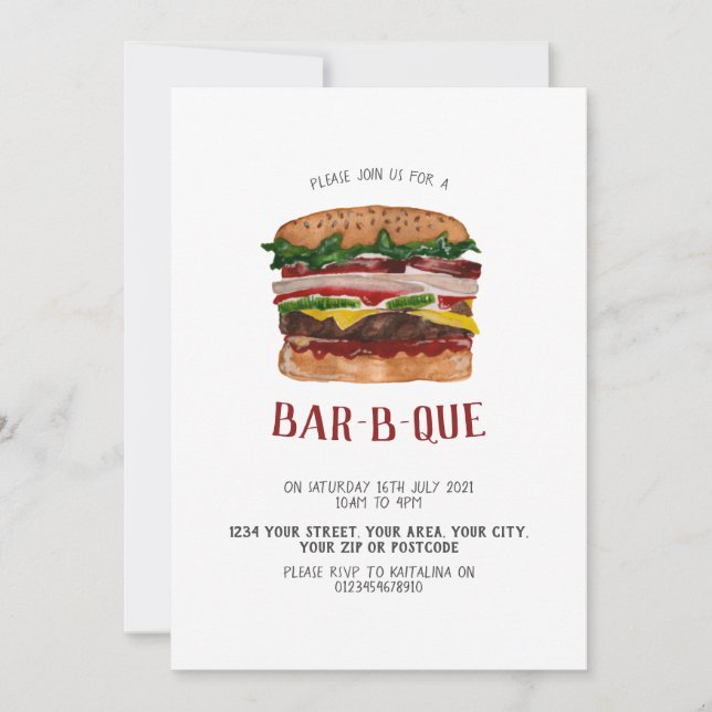 BBQ invite giant burger (Front)