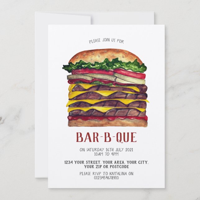 BBQ invite giant burger (Front)