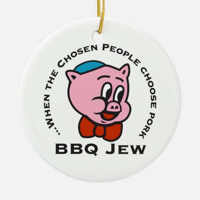 BBQ Jew Christmas Ornament (Front)