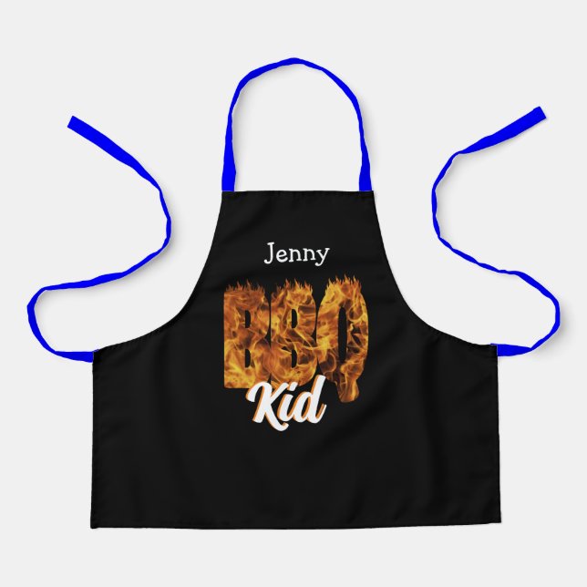 BBQ Kid Apron. Customizable. Barbecue lover.  Apron (Front)