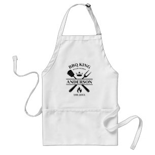 BBQ King Barbecue Personalized Adult Apron