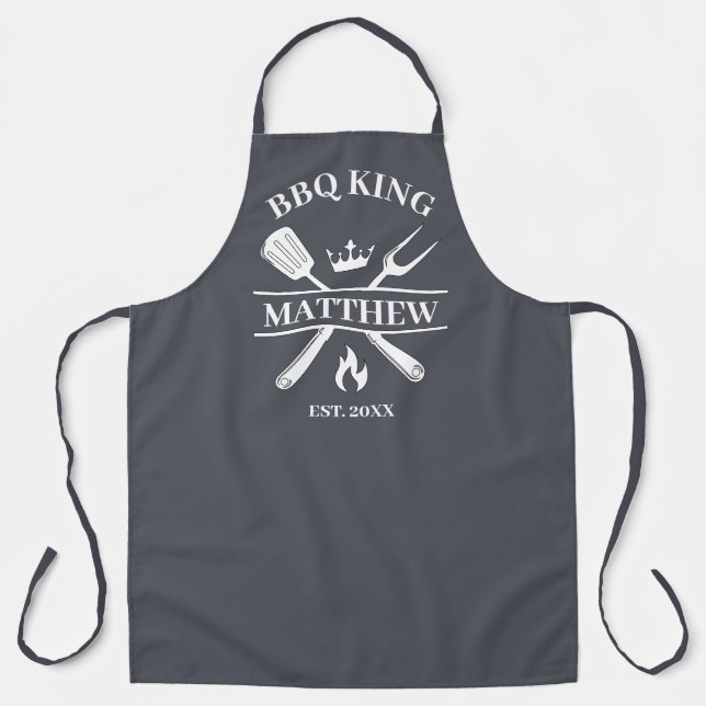 BBQ King Barbecue Personalized  Apron (Front)