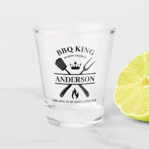 BBQ King Barbecue Personalized Shot Glass