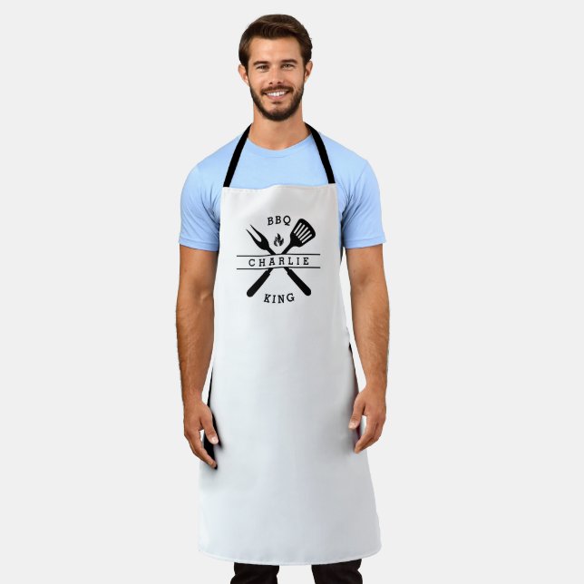 BBQ King | BBQ Chef | Personalized Name Apron (Worn)