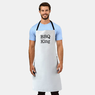 BBQ King black white solid modern elegant grilling Apron