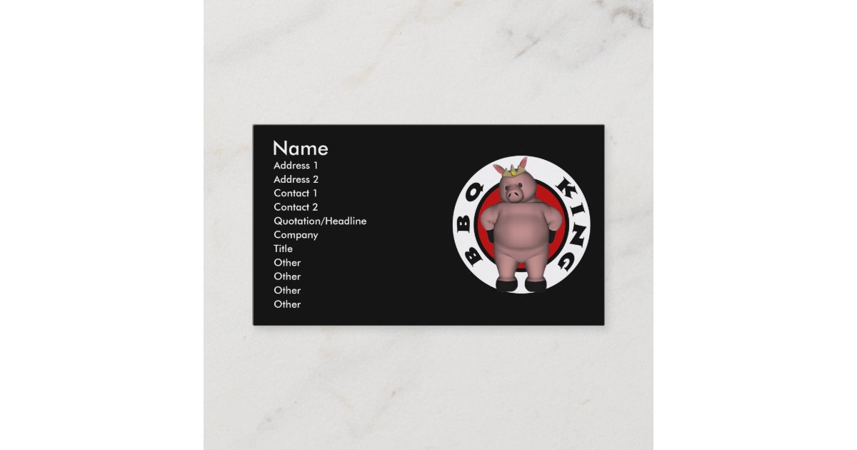 quot bbq king quot business cards zazzle com bbq business cards