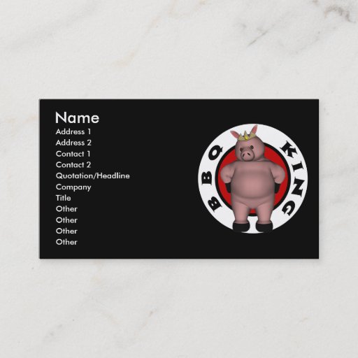 Customizable "BBQ King" Business Cards