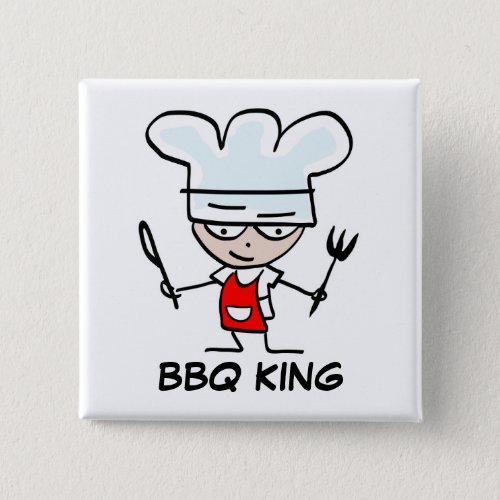 BBQ King buttons  Custom name badge