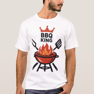 BBQ King Crown and Grill Master Logo T-Shirt