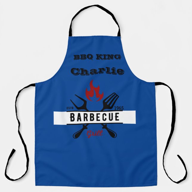 BBQ KING Editable text Apron (Front)