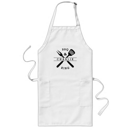 BBQ King  Fathers Day Gift  Personalized Name Long Apron