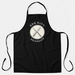 BBQ King Knife & Fork Grill Dad Name Apron