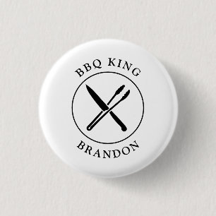 BBQ King Knife & Tongs for Dad Button