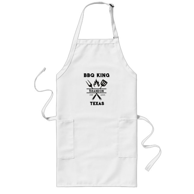BBQ King Men Texas Long Apron (Front)
