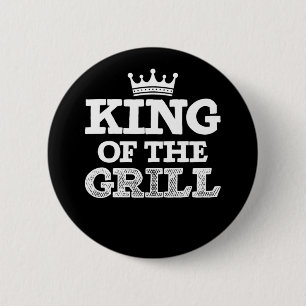 Bbq King Of The Grill Retro Vintage Button
