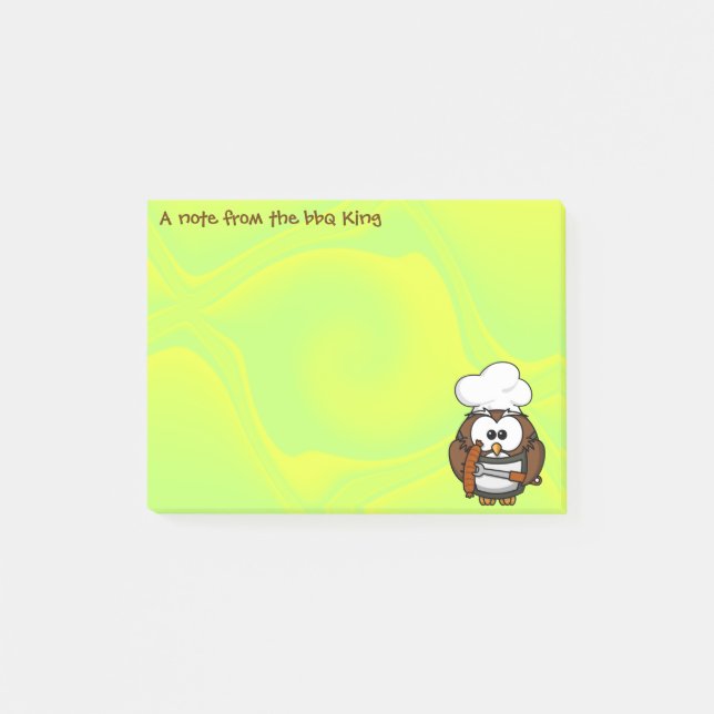 bbq king owl post-it notes (Front)