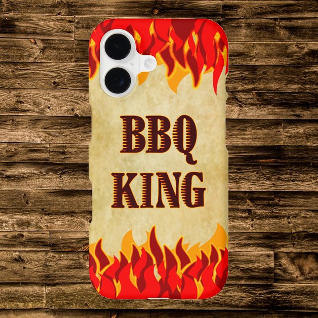 BBQ King Red Flames Cookout iPhone Case (Creator Uploaded)