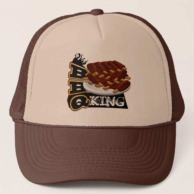 BBQ KING! Ribs Icon Trucker Hat (Front)