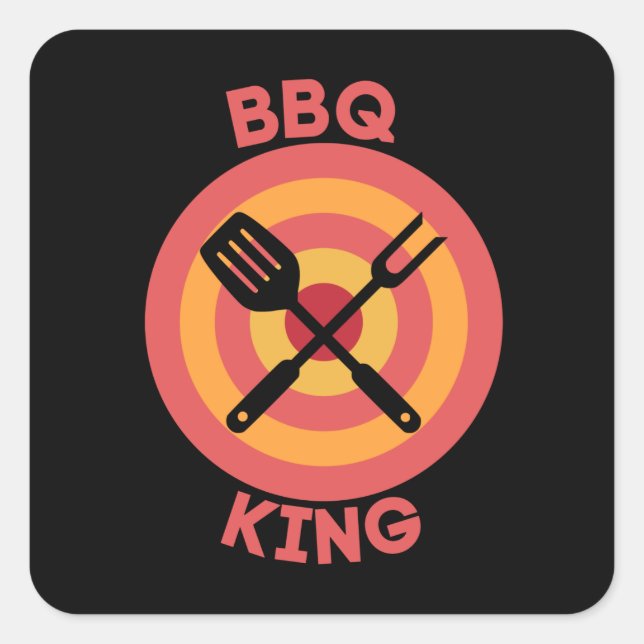 BBQ KING SQUARE STICKER (Front)