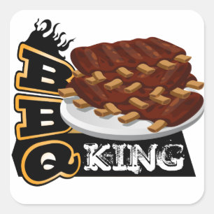 BBQ KING! SQUARE STICKER