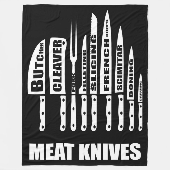 BBQ Knives Meat Cook Or Me Blanket (Front)