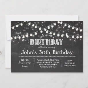 BBQ Lights Summer Birthday Shower Invitation