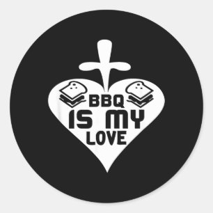 Bbq Love Sandwich Bbq Enthusiast Classic Round Sticker