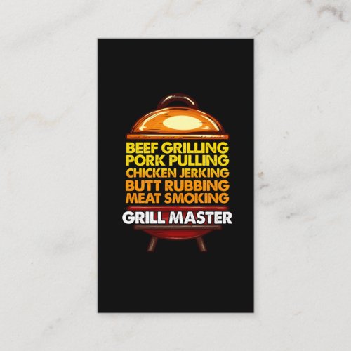 BBQ Lover Chef Summer Meat Smoking Grill Master Business Card