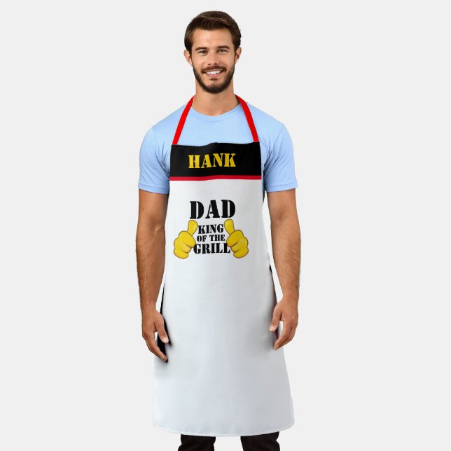 BBQ Lover "King of the Grill" Funny Mens Apron (Worn)