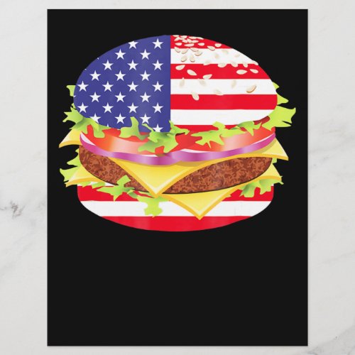 BBQ Lovers  Hamburger USA Flag 4th Of July BBQ Flyer