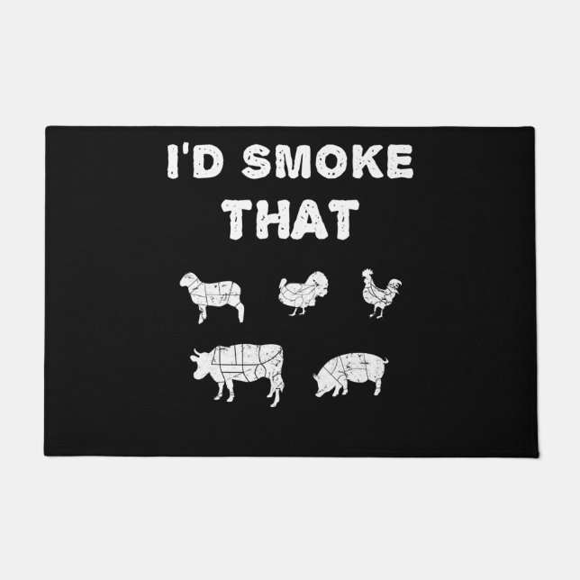 BBQ Lovers | ID Smoke That Chef Smoker BBQ Gifts Doormat (Front)