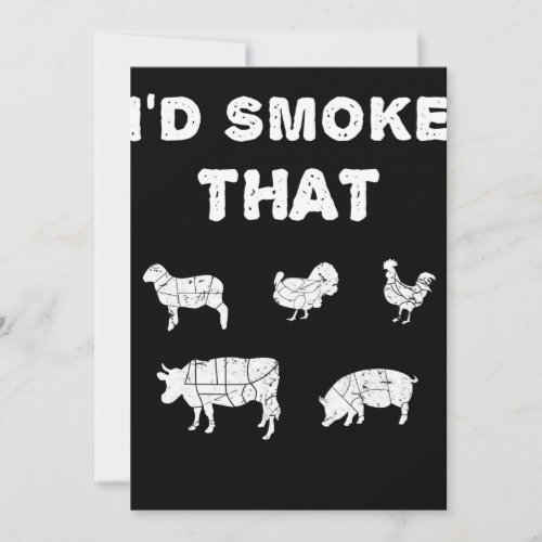 BBQ Lovers  ID Smoke That Chef Smoker BBQ Gifts Holiday Card