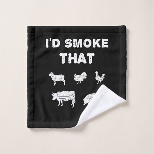 BBQ Lovers  ID Smoke That Chef Smoker BBQ Gifts Wash Cloth