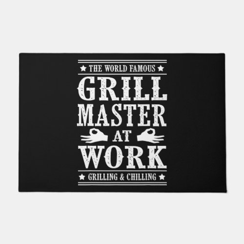 BBQ Lovers  The World Famous Grill Master At Work Doormat